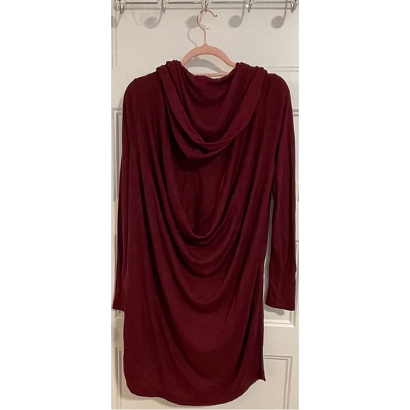 Athleta Harmony Wrap in Bell Burgundy Hooded Cardigan NWT SZ XS - Picture 5 of 11